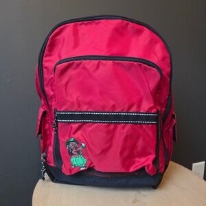 Vintage Walt Disney World Lilo Hula‎ Red Nylon Backpack Disney Parks Travel Bag